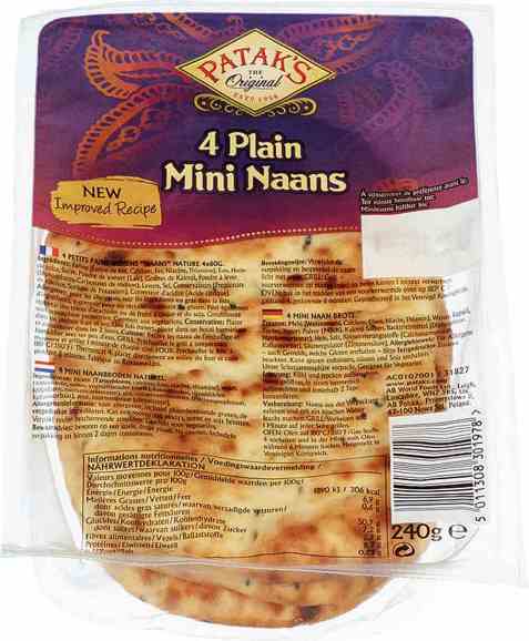 Bilde av Pataks Naanbrød mini original 240 gr. Bilde av Pataks Naanbrød mini original 240 gr.