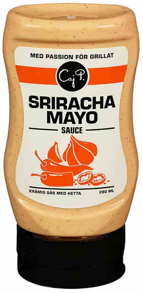 Bilde av Caj P. sriracha mayo saus.