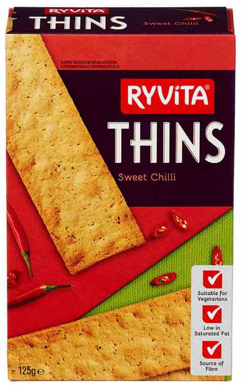 Bilde av Ryvita thins kjeks sweet chili.
