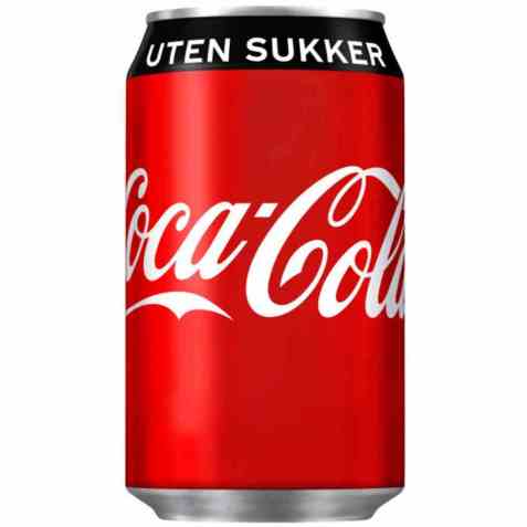 Bilde av Coca Cola uten sukker boks 0,33 vanlig boks.