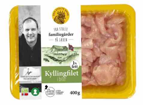 Bilde av Den stolte hane kyllingfilet i biter 400 gr. Bilde av Den stolte hane kyllingfilet i biter 400 gr.