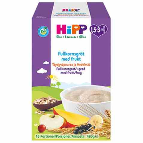 Bilde av Hipp Fullkornsgrøt med frukt.
