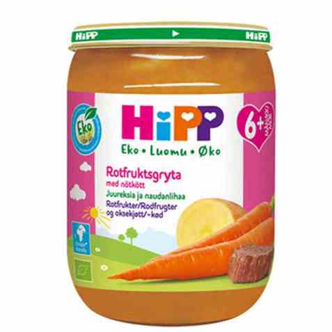 Bilde av Hipp rotfrukter og oksekjøtt. Bilde av Hipp rotfrukter og oksekjøtt.