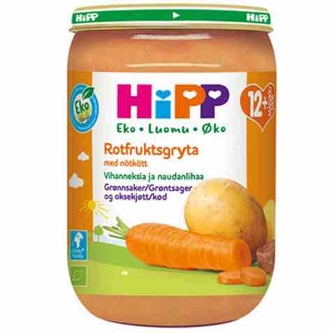 Bilde av Hipp grønnsaker og oksekjøtt.