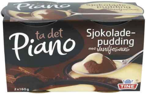Bilde av Tine Piano Sjokoladepudding med vaniljesaus.
