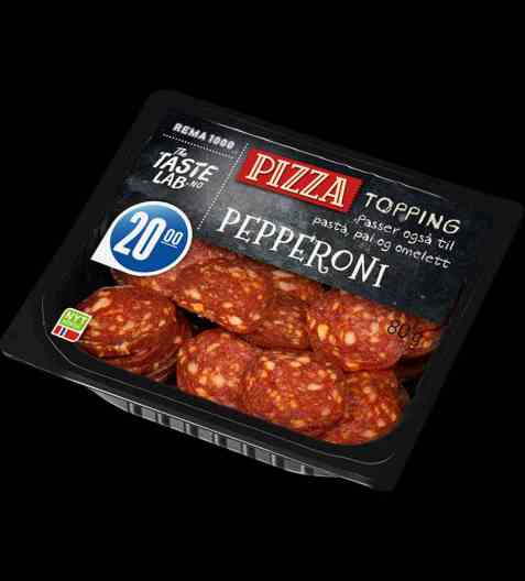 Bilde av Nordfjord pepperoni pizza topping. Bilde av Nordfjord pepperoni pizza topping.