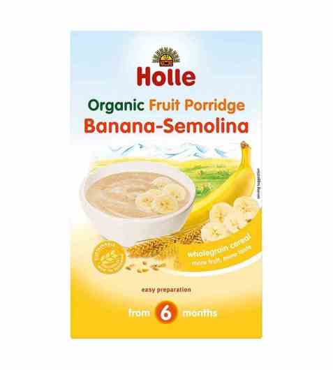 Bilde av Holle Semulegrøt med banan. Bilde av Holle Semulegrøt med banan.