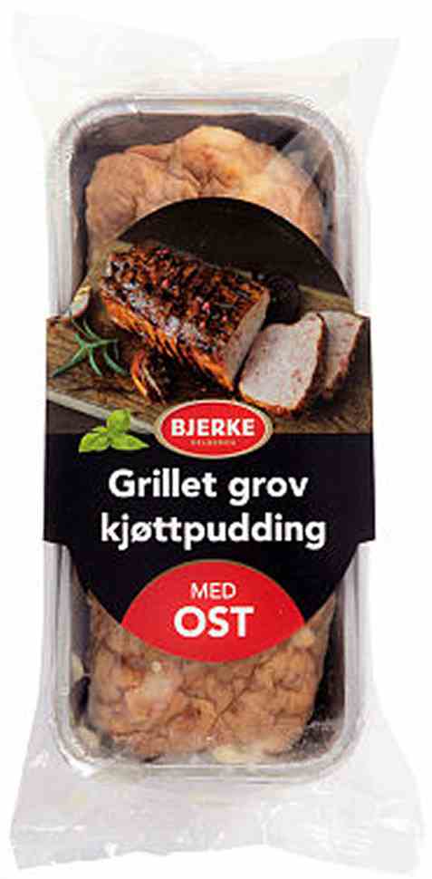 Bilde av Bjerke Grillet grov kjøttpudding med ost. Bilde av Bjerke Grillet grov kjøttpudding med ost.