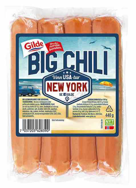 Bilde av Gilde grillpølse med chili 440 gr. Bilde av Gilde grillpølse med chili 440 gr.