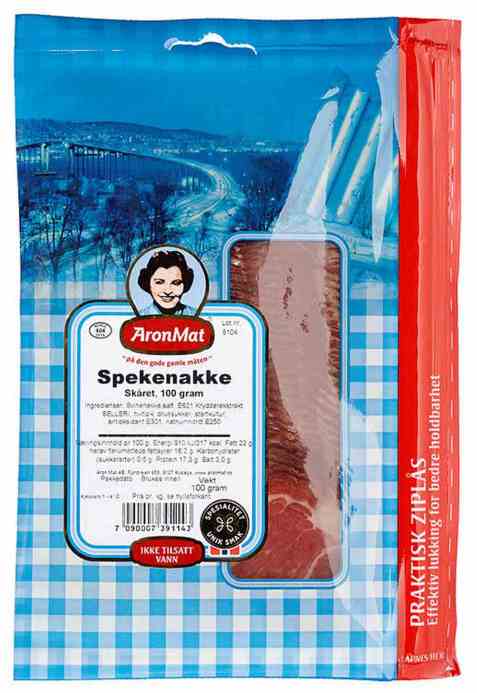 Bilde av Aron Mat spekenakke skivet 100 gr. Bilde av Aron Mat spekenakke skivet 100 gr.