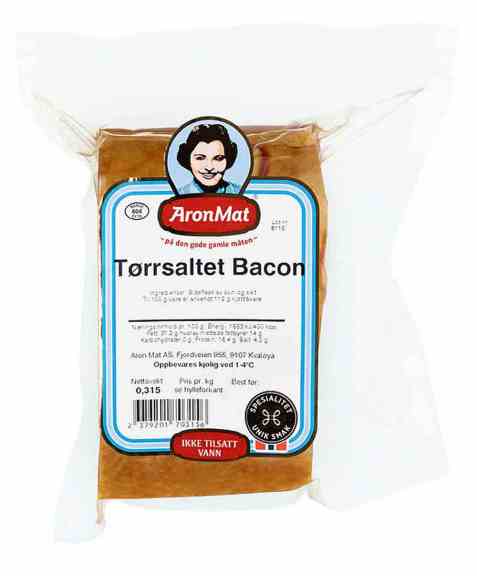 Bilde av Aron Mat Tørrsaltet bacon 250 gr. Bilde av Aron Mat Tørrsaltet bacon 250 gr.