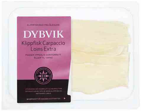 Bilde av Dybvik klippfisk carpaccio loins extra. Bilde av Dybvik klippfisk carpaccio loins extra.