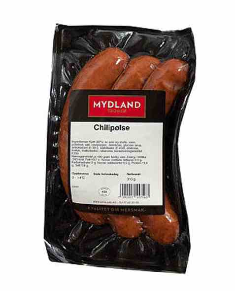 Bilde av Mydland chilipølse 310 gr. Bilde av Mydland chilipølse 310 gr.