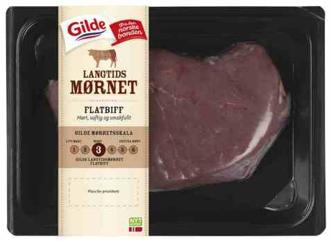 Bilde av Gilde Langtidsmørnet Flatbiff skivet 350gr. Bilde av Gilde Langtidsmørnet Flatbiff skivet 350gr.