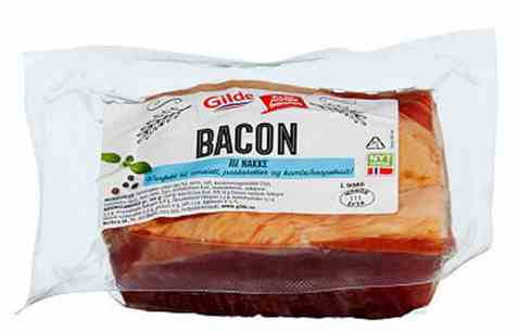 Bilde av Gilde bacon av svinenakke i bit. Bilde av Gilde bacon av svinenakke i bit.
