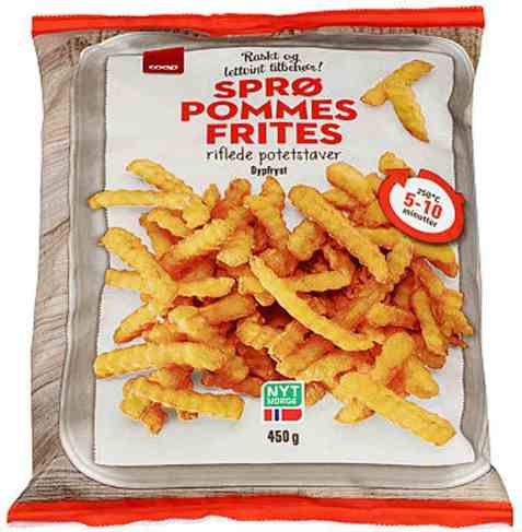 Bilde av Coop riflet pommes frites 450gr. Bilde av Coop riflet pommes frites 450gr.