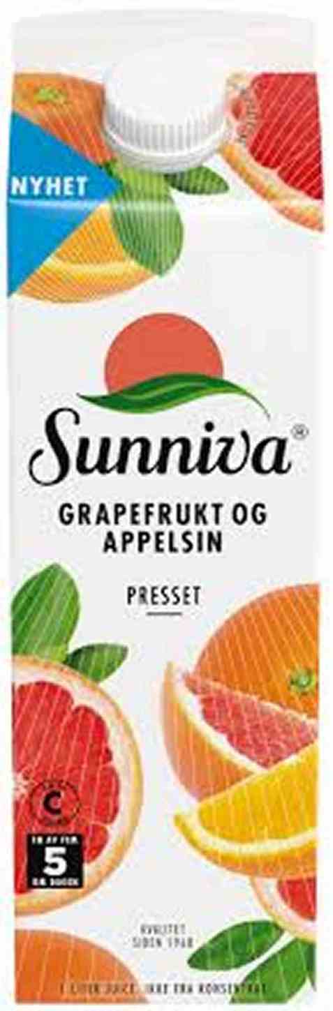 Bilde av Tine Sunniva Presset Grapefrukt og Appelsin. Bilde av Tine Sunniva Presset Grapefrukt og Appelsin.