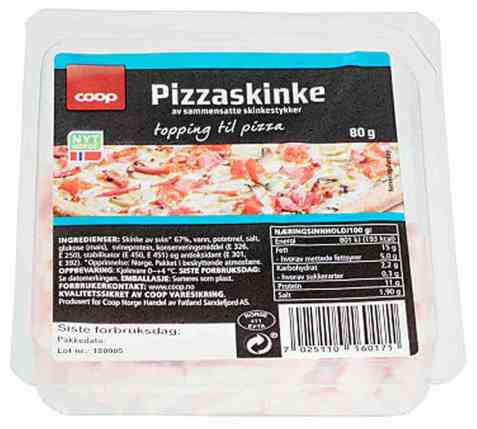 Bilde av Coop pizzaskinke 80g. Bilde av Coop pizzaskinke 80g.