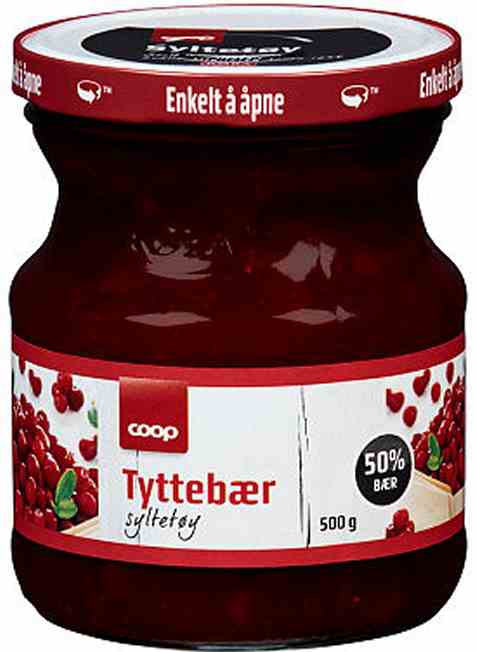 Bilde av Coop tyttebærsyltetøy 500g.