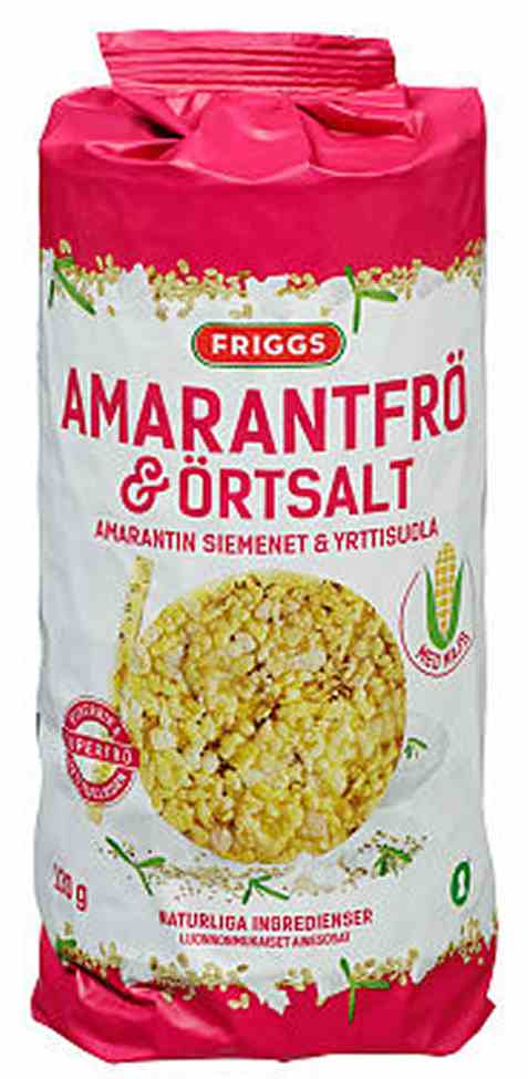 Bilde av Friggs maiskaker amarantfrø og urtesalt. Bilde av Friggs maiskaker amarantfrø og urtesalt.