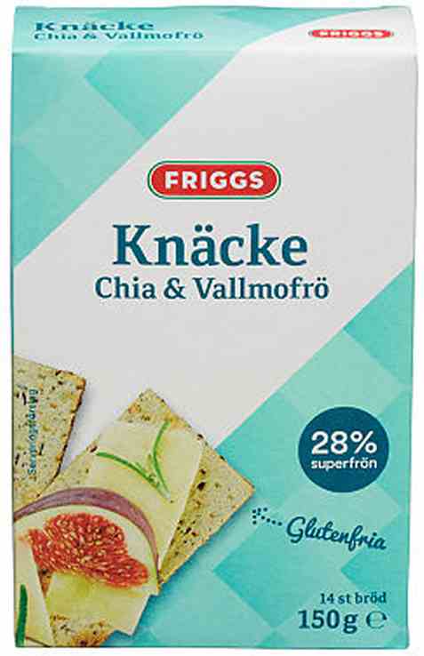 Bilde av Friggs knekkebrød chia og valmuefrø. Bilde av Friggs knekkebrød chia og valmuefrø.