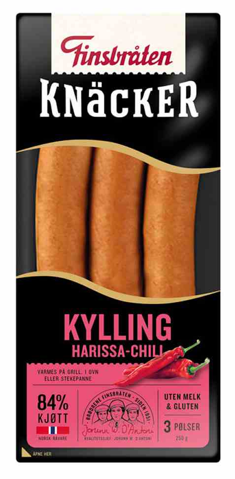 Bilde av Finsbråten knacker Harissa Kylling. Bilde av Finsbråten knacker Harissa Kylling.