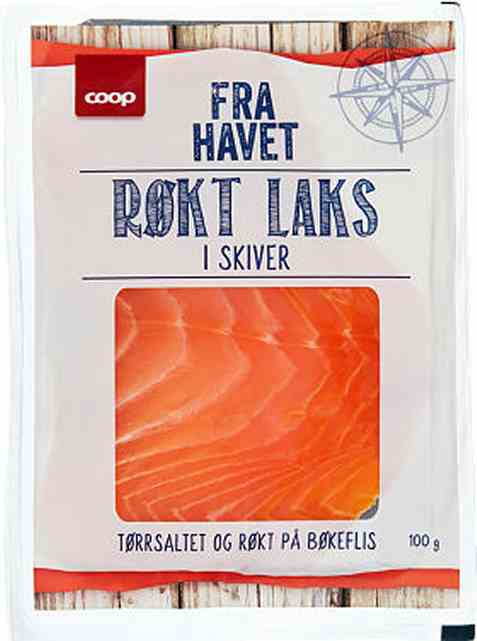 Bilde av Coop røkt laks i skiver 100g. Bilde av Coop røkt laks i skiver 100g.