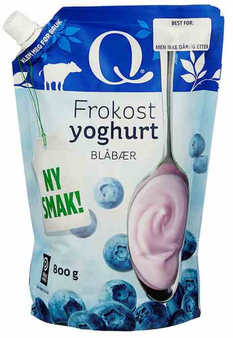 Bilde av Q Frokostyoghurt blåbær 800gr. Bilde av Q Frokostyoghurt blåbær 800gr.
