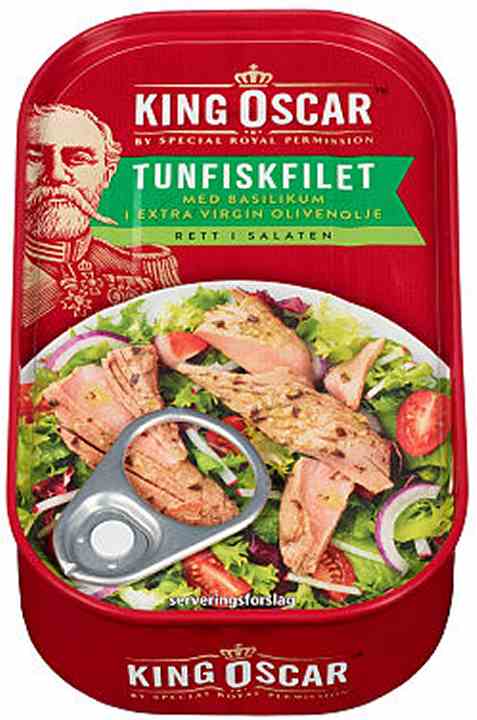 Bilde av King Oscar tunfiskfilet med basilikum.