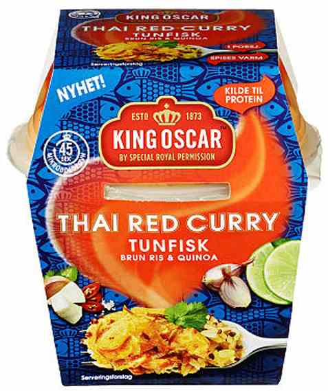 Bilde av King Oscar tunfisk og ris med thai red curry.