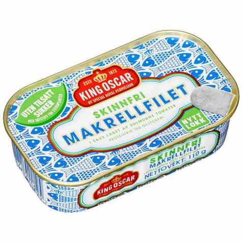 Bilde av King Oscar Makrellfilet i tomat med stevia.