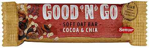 Bilde av Semper havrebar med cocoa og chia. Bilde av Semper havrebar med cocoa og chia.