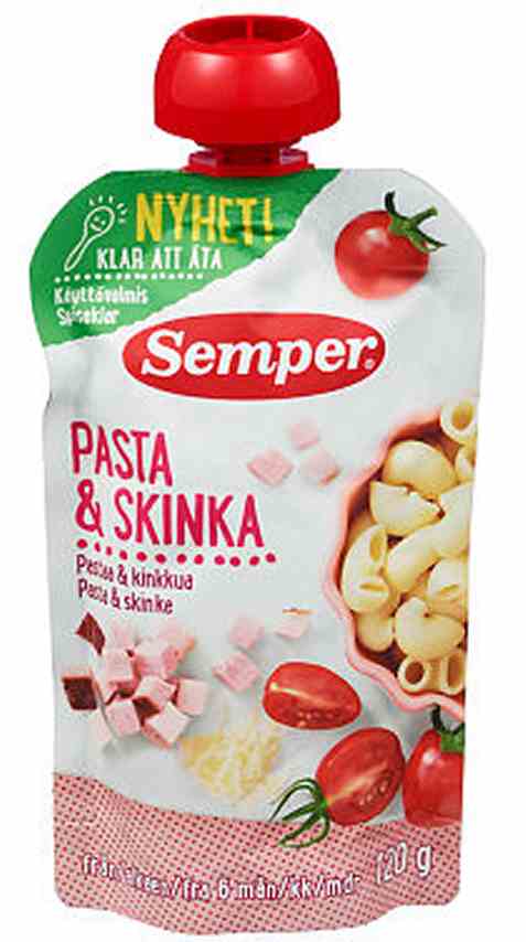 Bilde av Semper spiseklar pasta og skinke. Bilde av Semper spiseklar pasta og skinke.