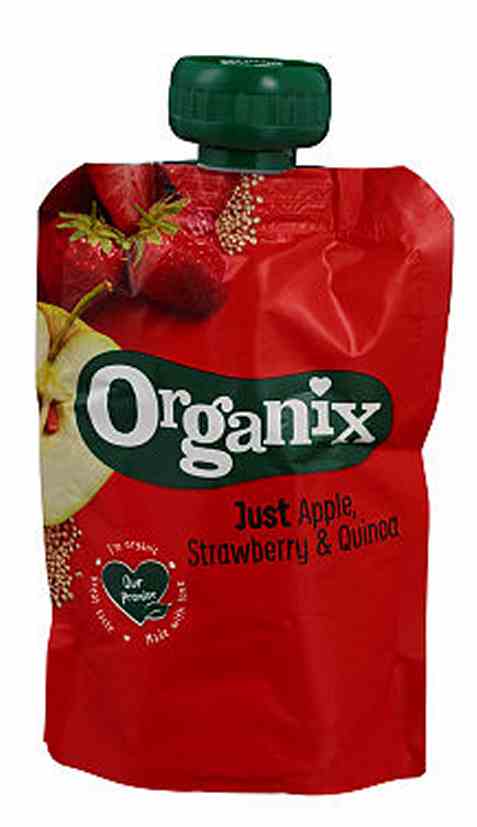Bilde av Semper organix eple jordbær og quinoa. Bilde av Semper organix eple jordbær og quinoa.