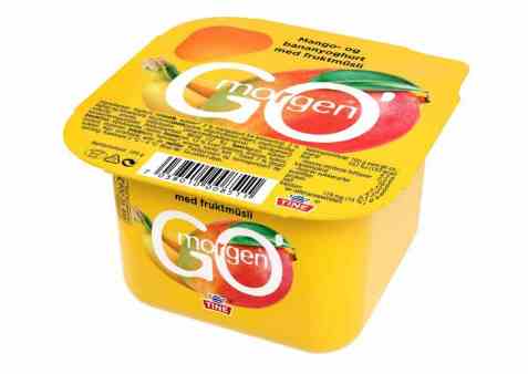 Bilde av Tine Go morgen Mango/bananyoghurt med fruktmusli.