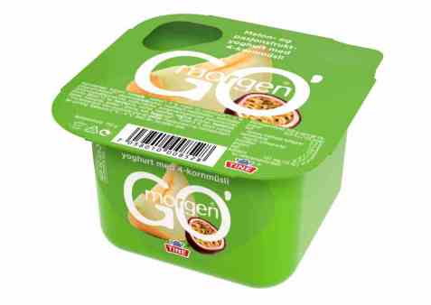 Bilde av Tine Go morgen Melon/Pasjonsfruktyoghurt med 4-kornmusli. Bilde av Tine Go morgen Melon/Pasjonsfruktyoghurt med 4-kornmusli.