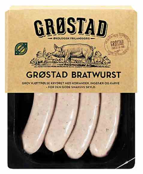 Bilde av Grøstadgris bratwurst 333gr. Bilde av Grøstadgris bratwurst 333gr.