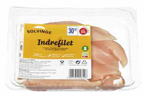 Bilde av Solvinge kylling indrefilet 250gr. Bilde av Solvinge kylling indrefilet 250gr.
