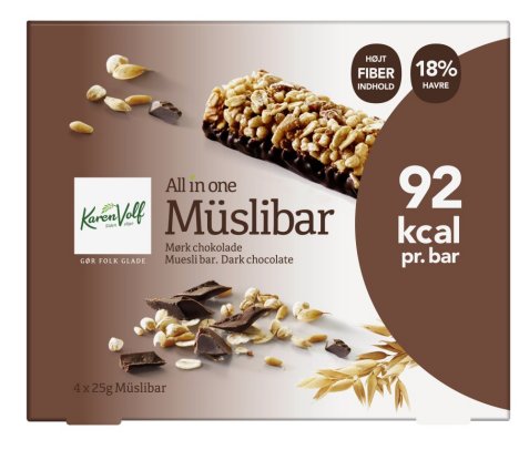 Bilde av Karen Volf muslibars dark chocolate 100gr.