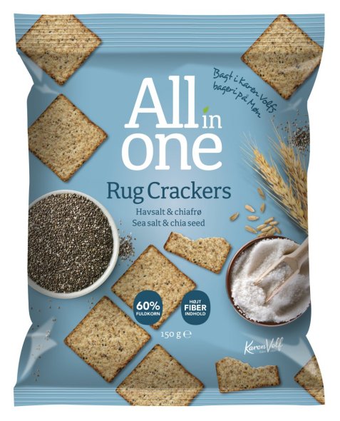 Bilde av Karen Volf all in one rug crackers havsalt og chiafrø.