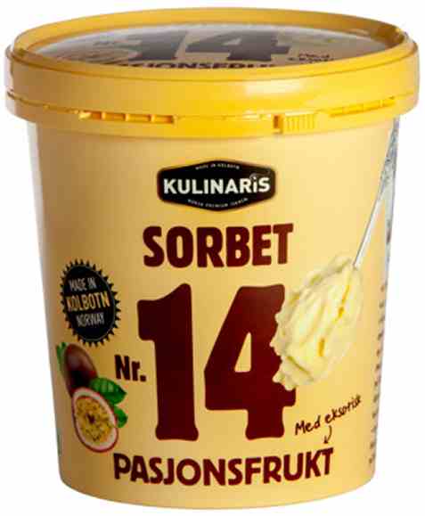 Bilde av Kulinaris Pasjonsfruktsorbet.