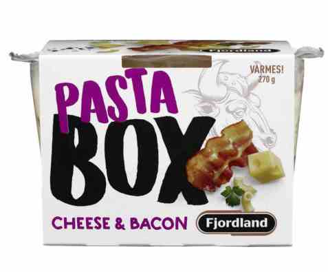 Bilde av Fjordland box pasta cheese and bacon. Bilde av Fjordland box pasta cheese and bacon.