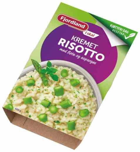 Bilde av Fjordland Kremet Risotto med fløte og asparges.