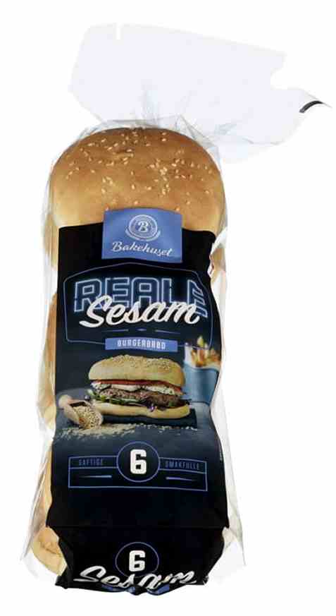 Bilde av Bakehuset reale store sesam hamburgerbrød.