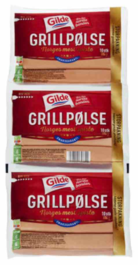 Bilde av Gilde Grillpølse 3x600 gr. Bilde av Gilde Grillpølse 3x600 gr.