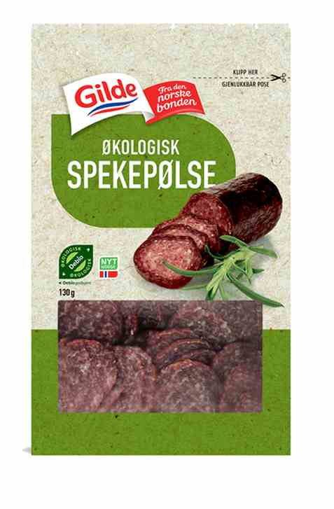 Bilde av Gilde økologisk spekepølse. Bilde av Gilde økologisk spekepølse.
