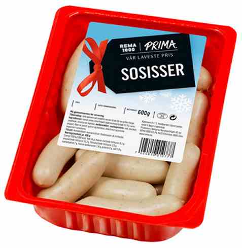 Bilde av Rema 1000 Prima sossiser 600gr. Bilde av Rema 1000 Prima sossiser 600gr.