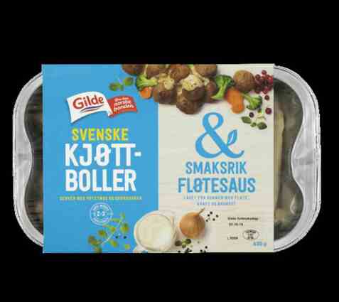 Bilde av Gilde Kjøttboller & smaksrik fløtesaus. Bilde av Gilde Kjøttboller & smaksrik fløtesaus.