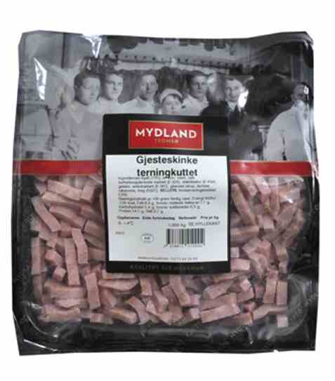 Bilde av Mydland Gjesteskinke terninger. Bilde av Mydland Gjesteskinke terninger.