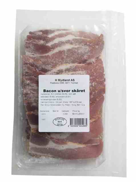 Bilde av Mydland Bacon u/Svor Skåret 500g. Bilde av Mydland Bacon u/Svor Skåret 500g.